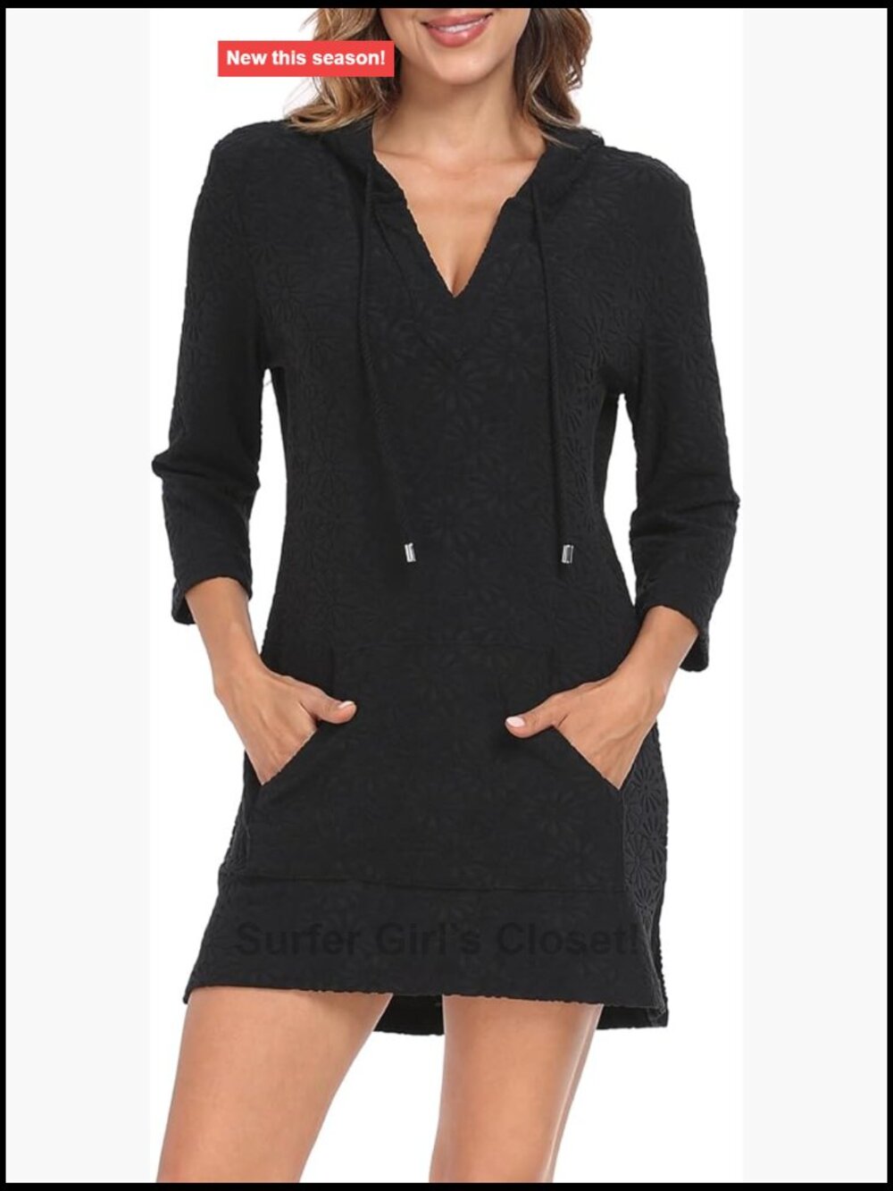 Women's Terry Cloth Hooded Cover Up Swimsuit Tunic Dress